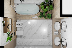Проект современной ванной комнаты от дизайнера Кузьмичевой Анны