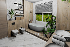 Проект современной ванной комнаты от дизайнера Кузьмичевой Анны