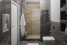 Проект ванной комнаты с душевой кабиной от Татьяны Зизы
