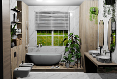 Проект современной ванной комнаты от дизайнера Кузьмичевой Анны