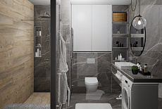 Проект ванной комнаты с душевой кабиной от Татьяны Зизы