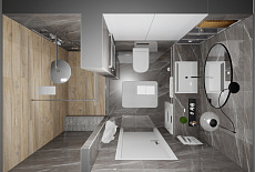 Проект ванной комнаты с душевой кабиной от Татьяны Зизы