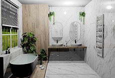 Проект современной ванной комнаты от дизайнера Кузьмичевой Анны